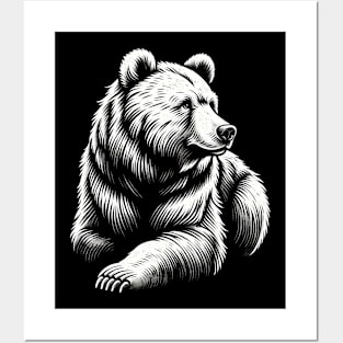 Majestic Bear Portrait: Wildlife Lover's Tee Posters and Art